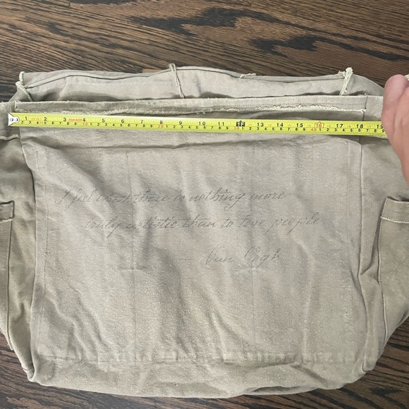 Magnolia Pearl Vincent Van Gogh Artist Satchel wheatfield canvas, OOAK tote - Picture 11 of 12